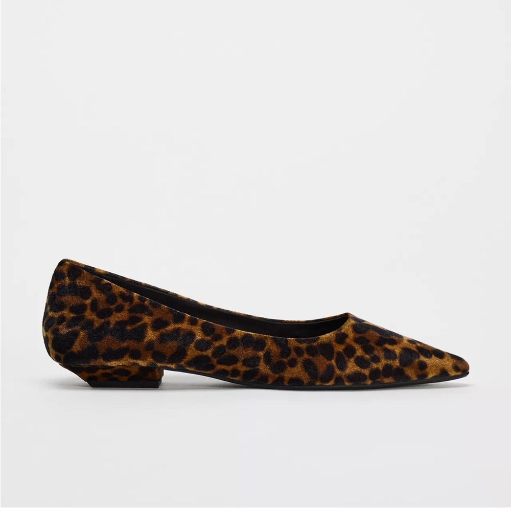 Zara Brown Leopard Print Flats